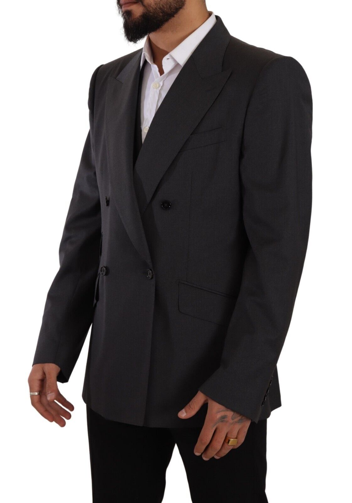 Dolce & Gabbana Gray Double Breasted 2 Piece SICILIA Blazer Dolce & Gabbana