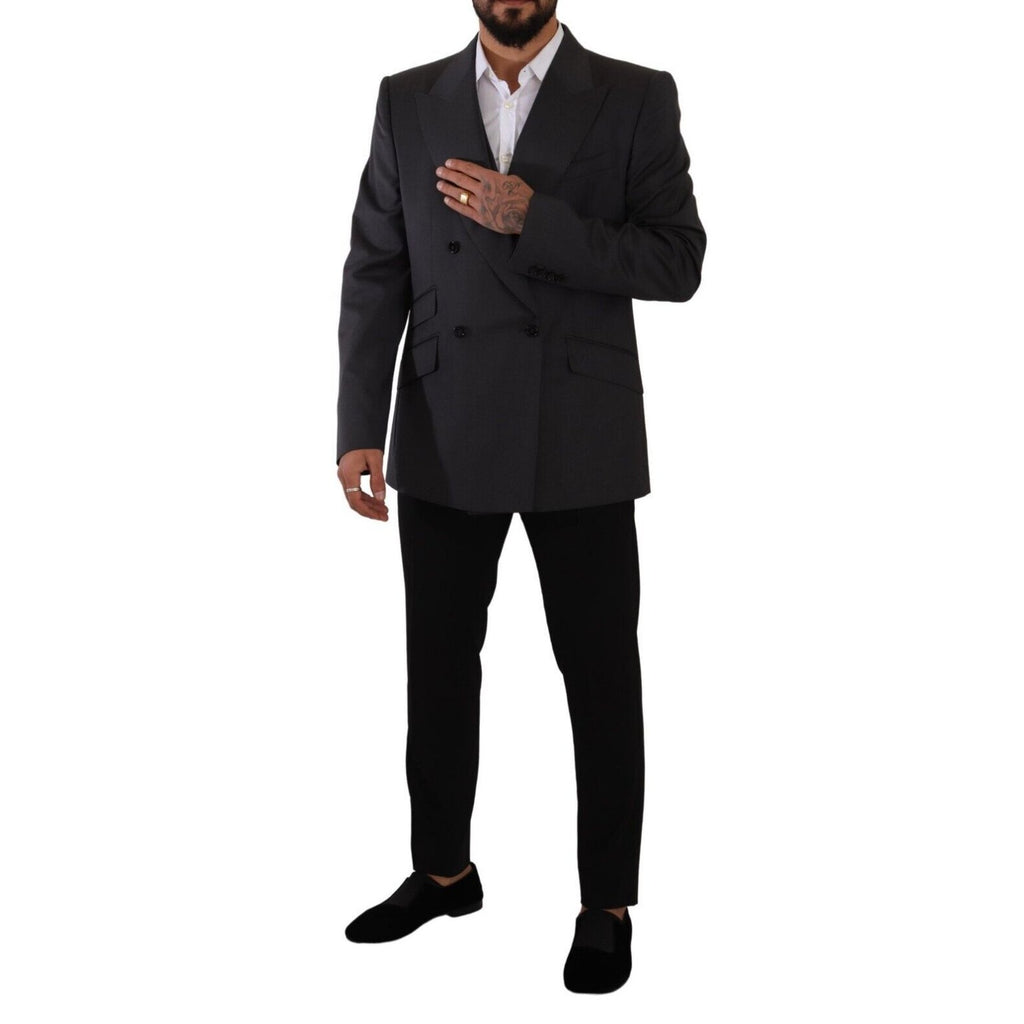Dolce & Gabbana Gray Double Breasted 2 Piece SICILIA Blazer