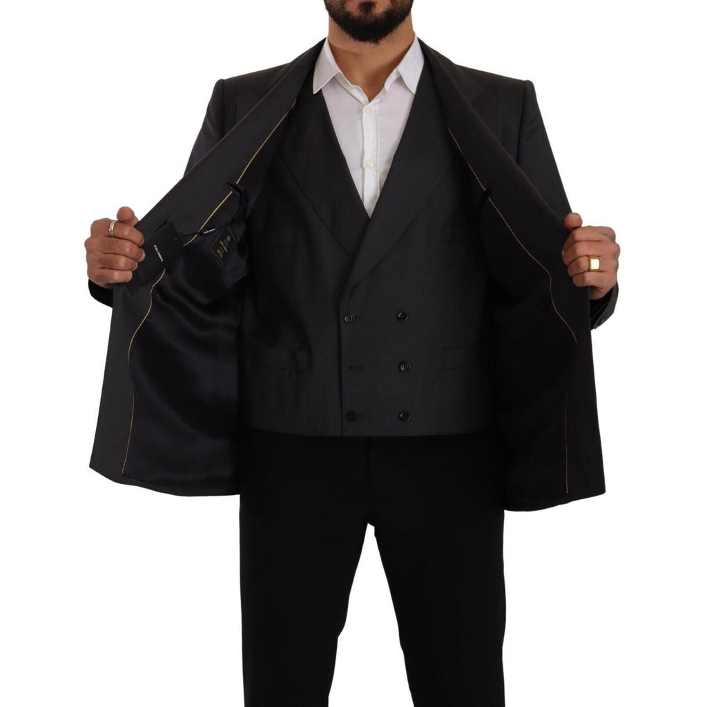 Dolce & Gabbana Gray Double Breasted 2 Piece SICILIA Blazer