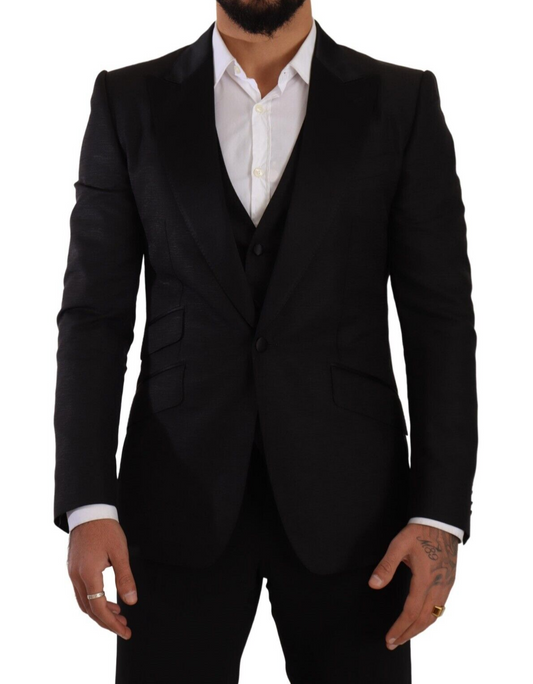 Dolce & Gabbana Black Slim Fit 2 Piece SICILIA Blazer Dolce & Gabbana