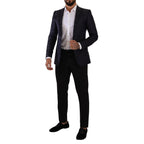 Dolce & Gabbana Blue Floral Jacquard Silk Coat MARTINI Blazer