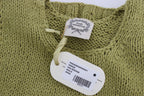 PINK MEMORIES Green Cotton Blend Knitted Sleeveless Sweater