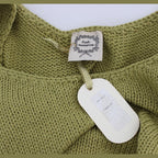 PINK MEMORIES Green Cotton Blend Knitted Sleeveless Sweater
