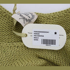 PINK MEMORIES Green Cotton Blend Knitted Sleeveless Sweater