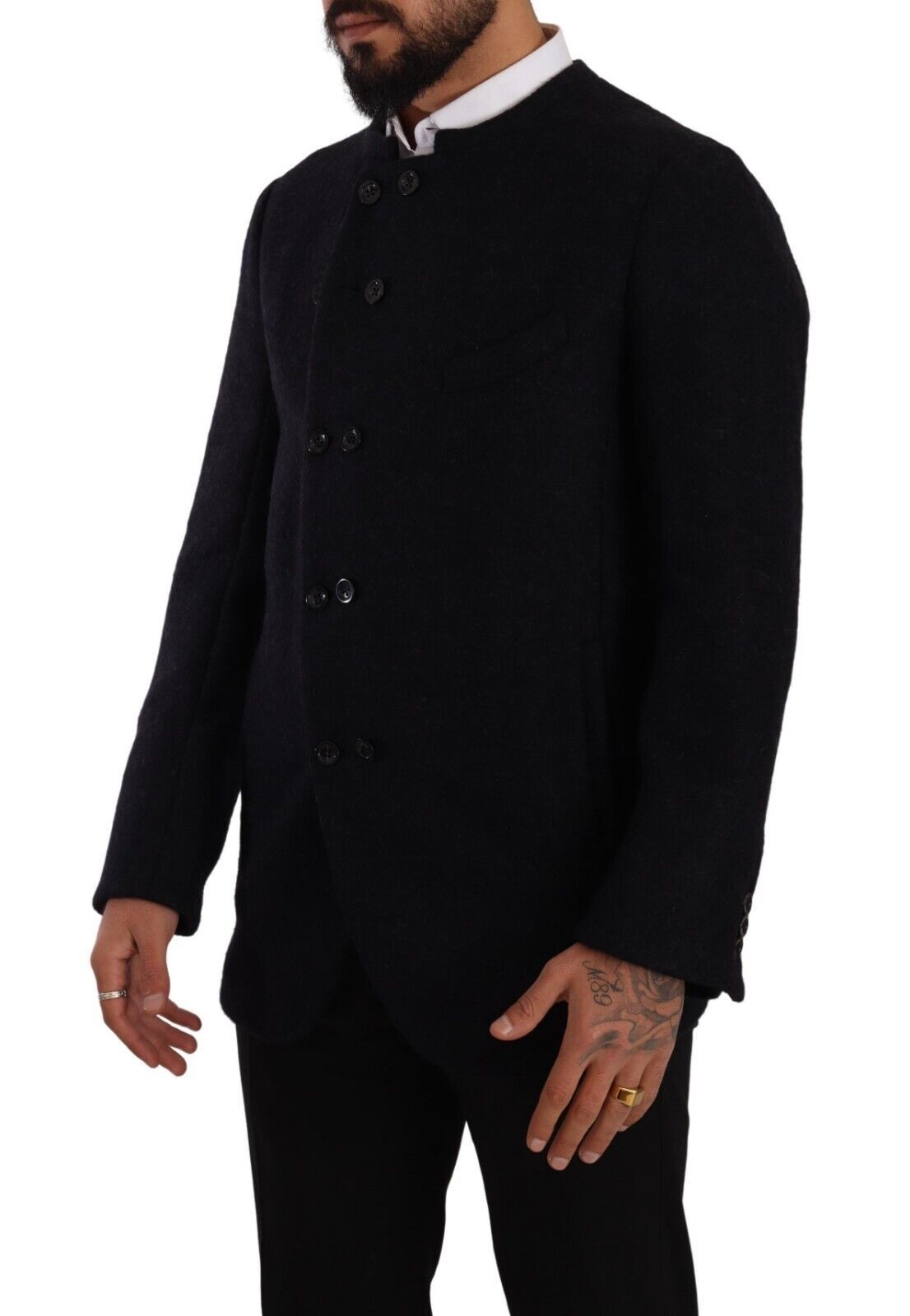 Dolce & Gabbana Gray Alpaca Button Down Men Coat Jacket Dolce & Gabbana