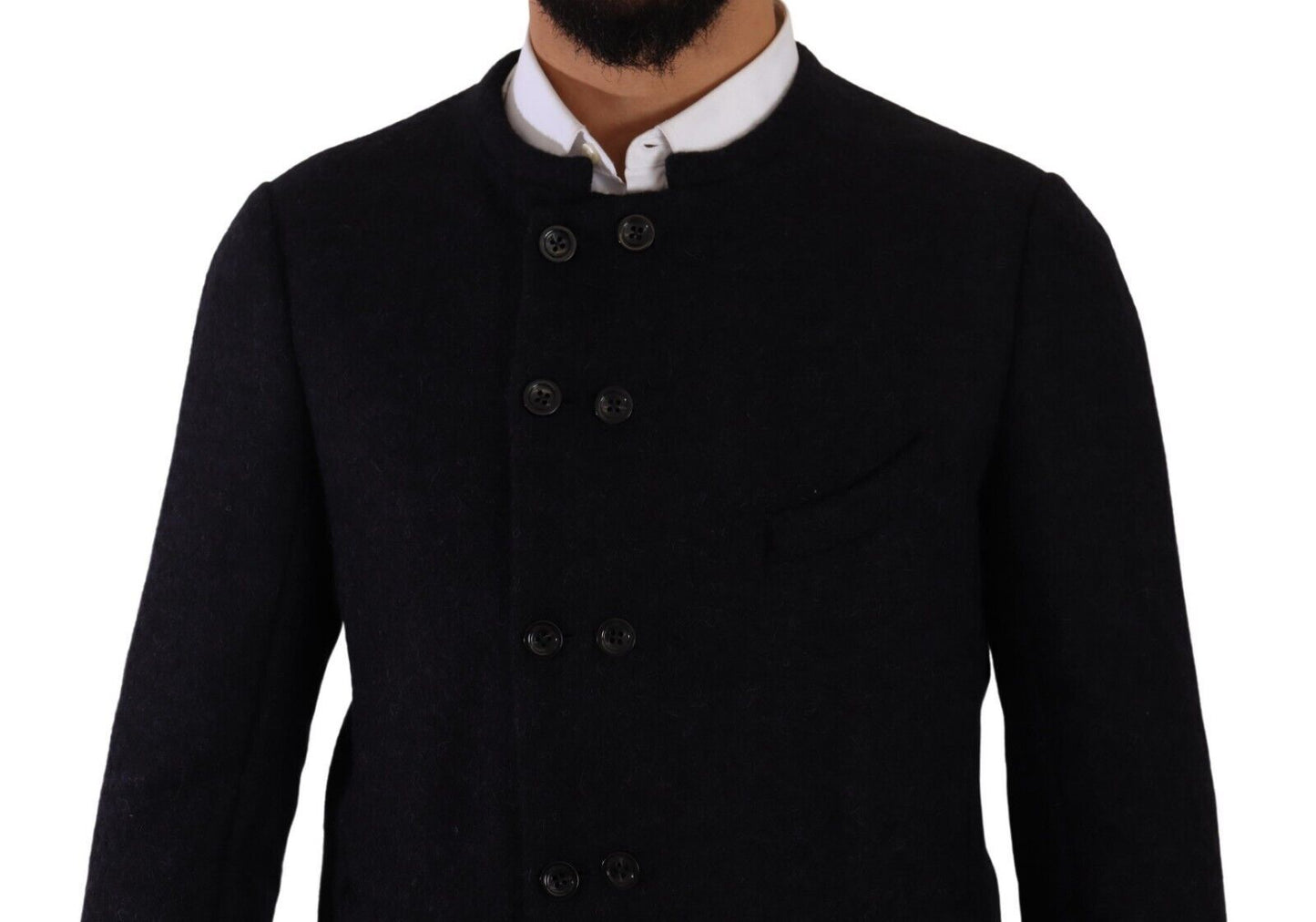 Dolce & Gabbana Gray Alpaca Button Down Men Coat Jacket Dolce & Gabbana