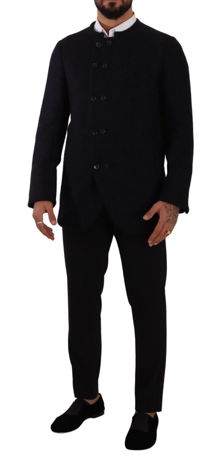 Dolce & Gabbana Gray Alpaca Button Down Men Coat Jacket Dolce & Gabbana