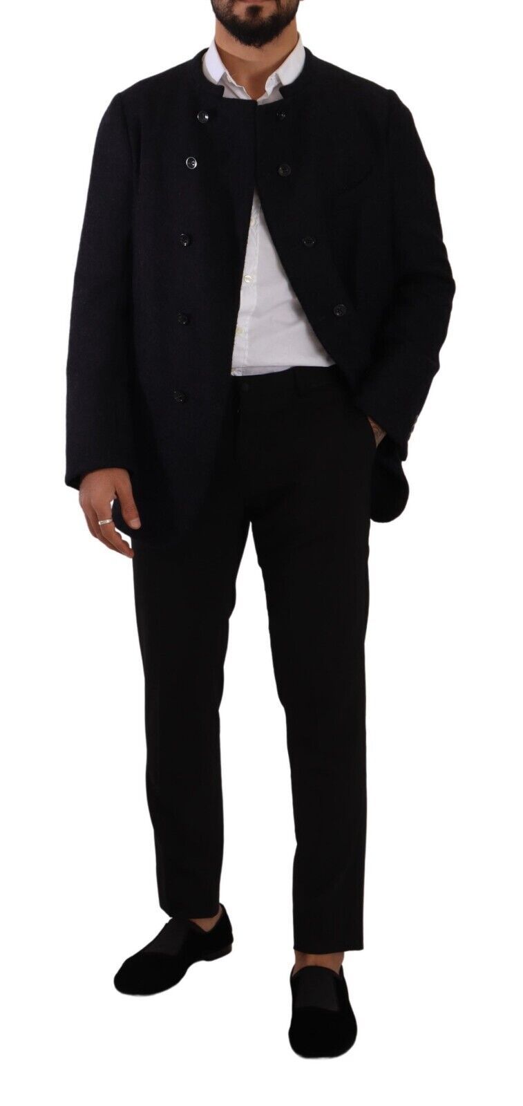 Dolce & Gabbana Gray Alpaca Button Down Men Coat Jacket Dolce & Gabbana