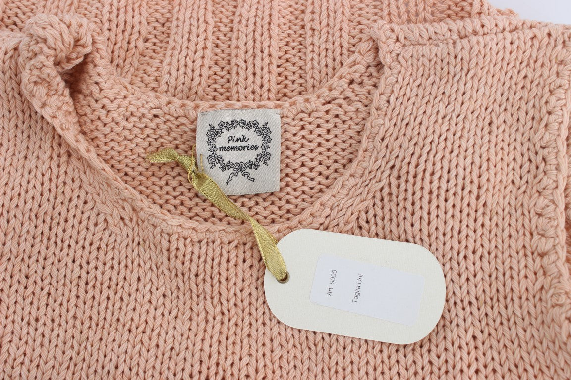 PINK MEMORIES Pink Cotton Blend Knitted Sleeveless Sweater PINK MEMORIES