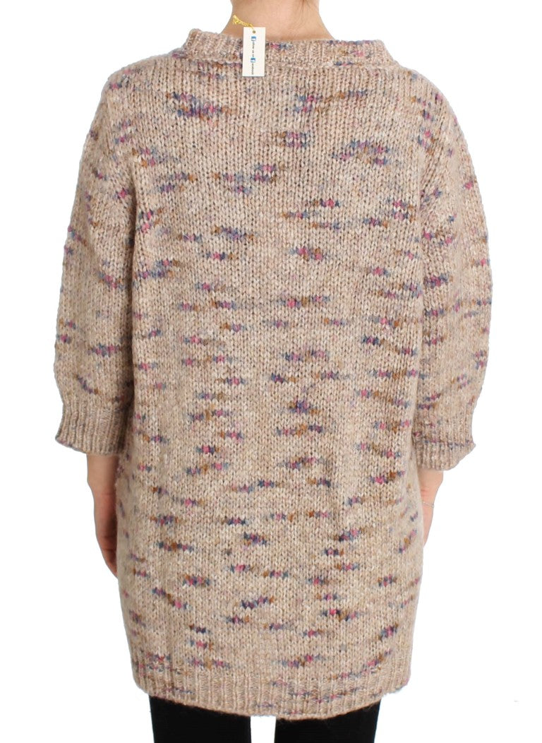 PINK MEMORIES Beige Wool Blend Knitted Oversize Sweater PINK MEMORIES