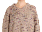 PINK MEMORIES Beige Wool Blend Knitted Oversize Sweater