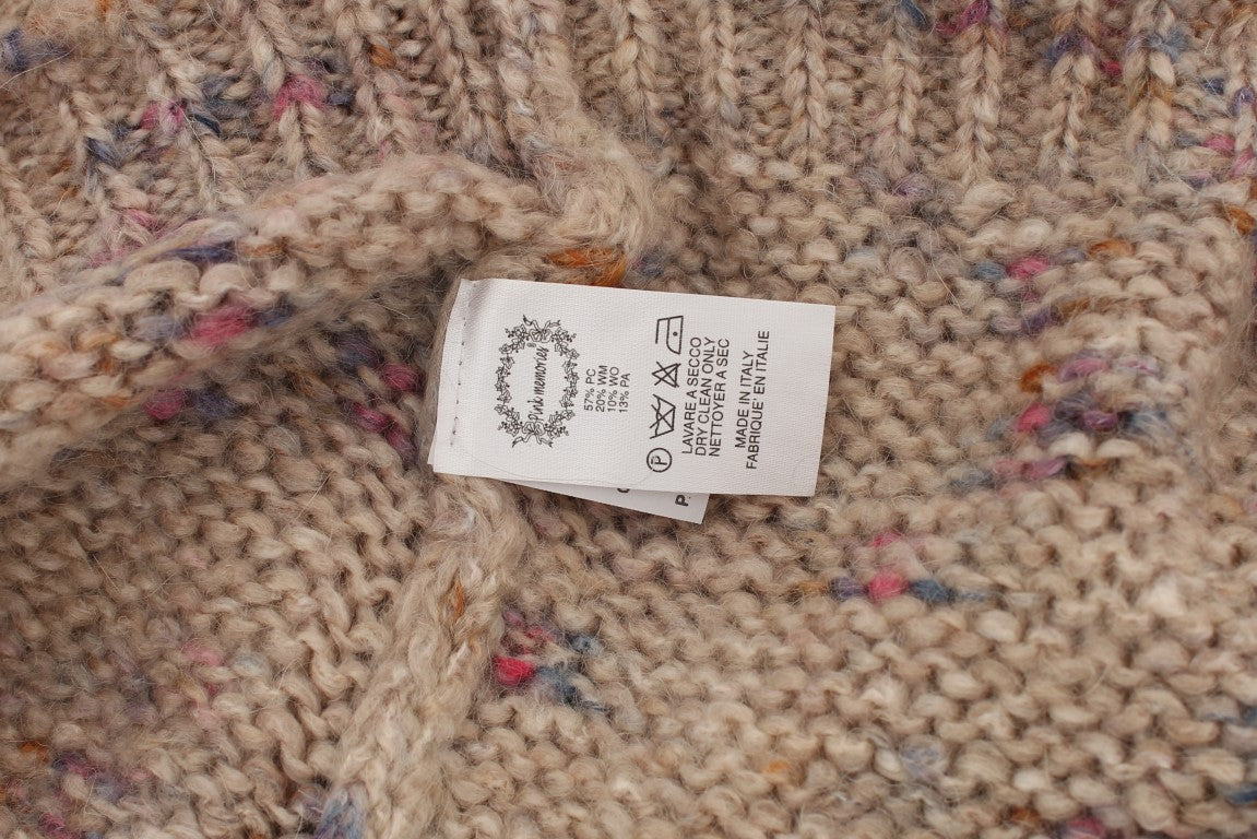 PINK MEMORIES Beige Wool Blend Knitted Oversize Sweater PINK MEMORIES