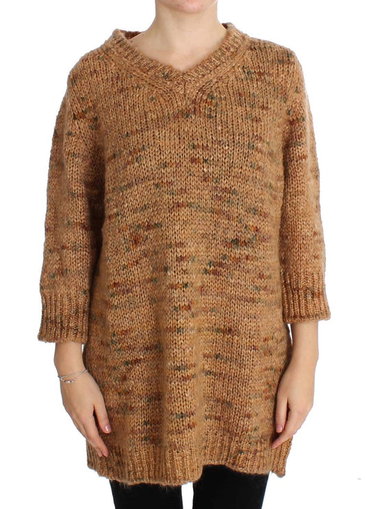 PINK MEMORIES Brown Wool Blend Knitted Oversize Sweater PINK MEMORIES
