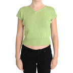 PINK MEMORIES Green Cotton Blend Knitted Sweater