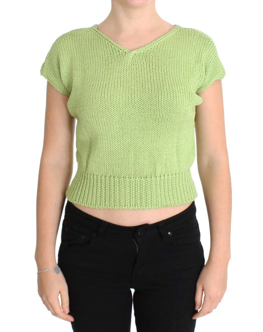 PINK MEMORIES Green Cotton Blend Knitted Sweater PINK MEMORIES