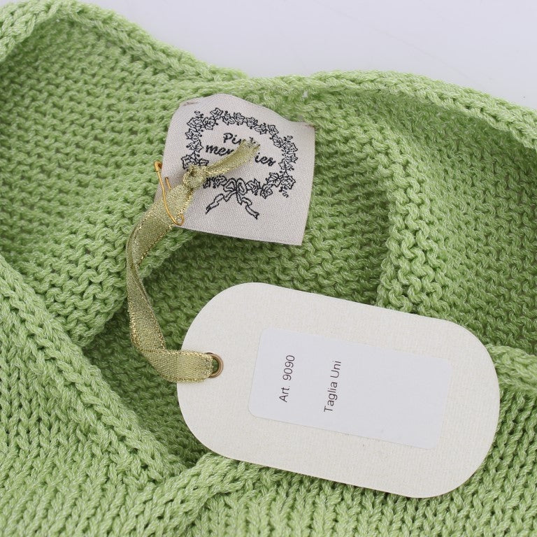 PINK MEMORIES Green Cotton Blend Knitted Sweater