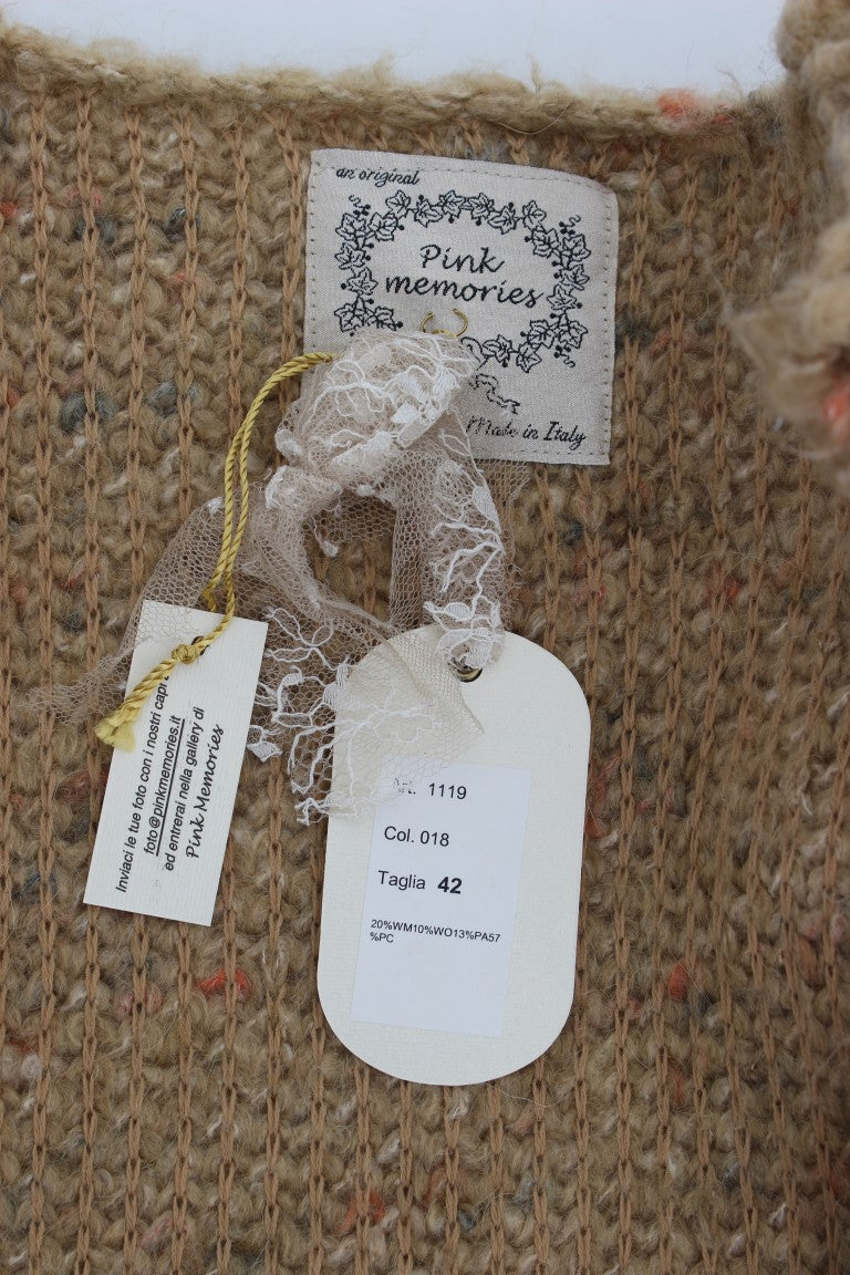 PINK MEMORIES Beige Wool Blend Cape Sweater PINK MEMORIES