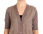 PINK MEMORIES Purple Lace Cotton Cardigan Sweater