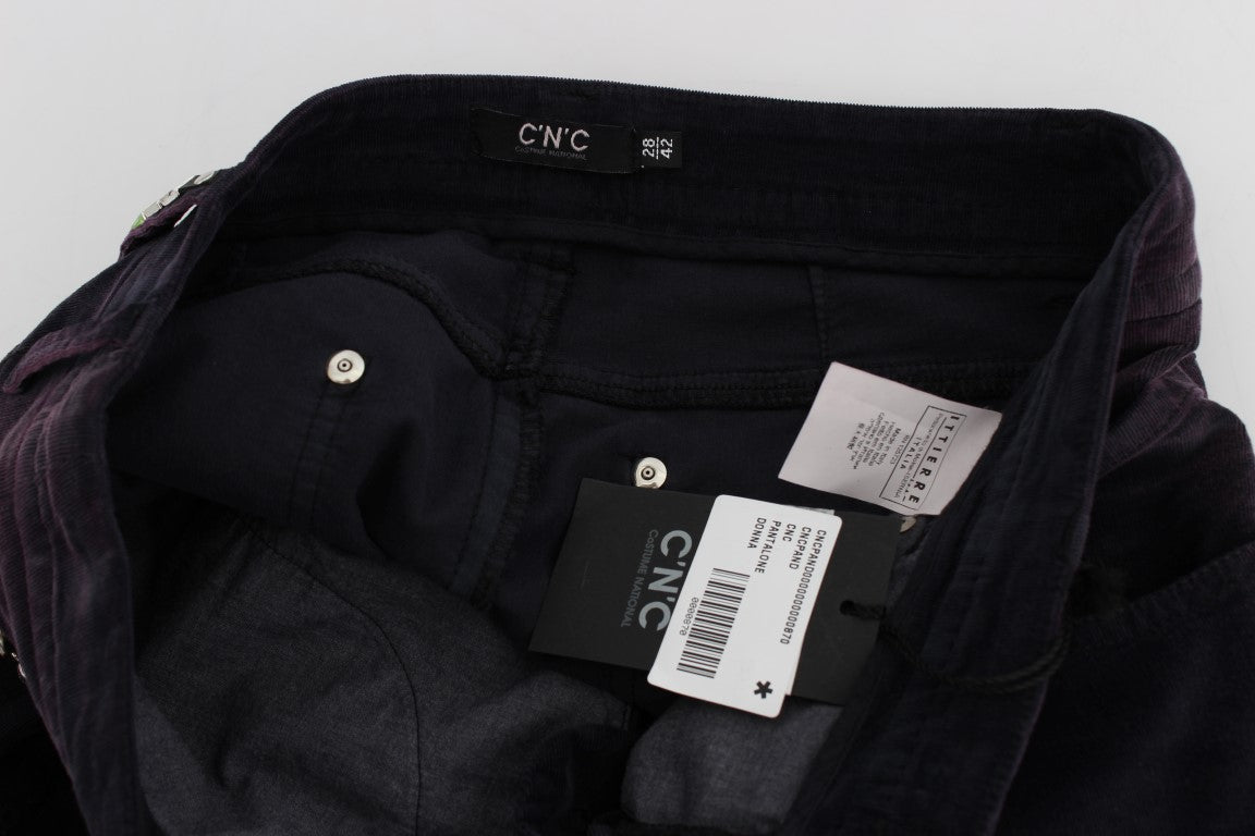 Costume National Purple Cropped Corduroys Jeans Costume National
