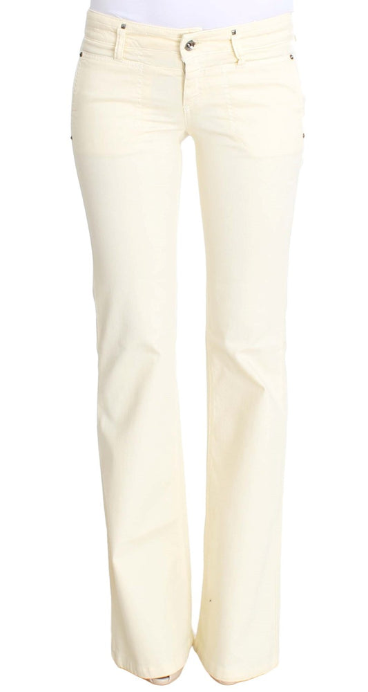 Costume National White Cotton Stretch Flare Jeans Costume National
