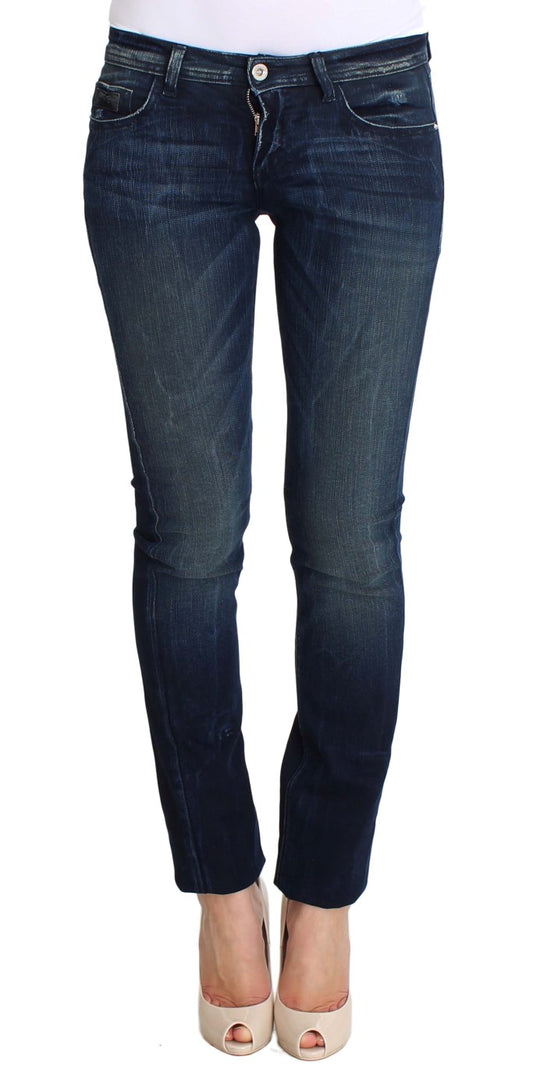 Costume National Blue Wash Cotton Slim Fit Skinny Jeans Costume National