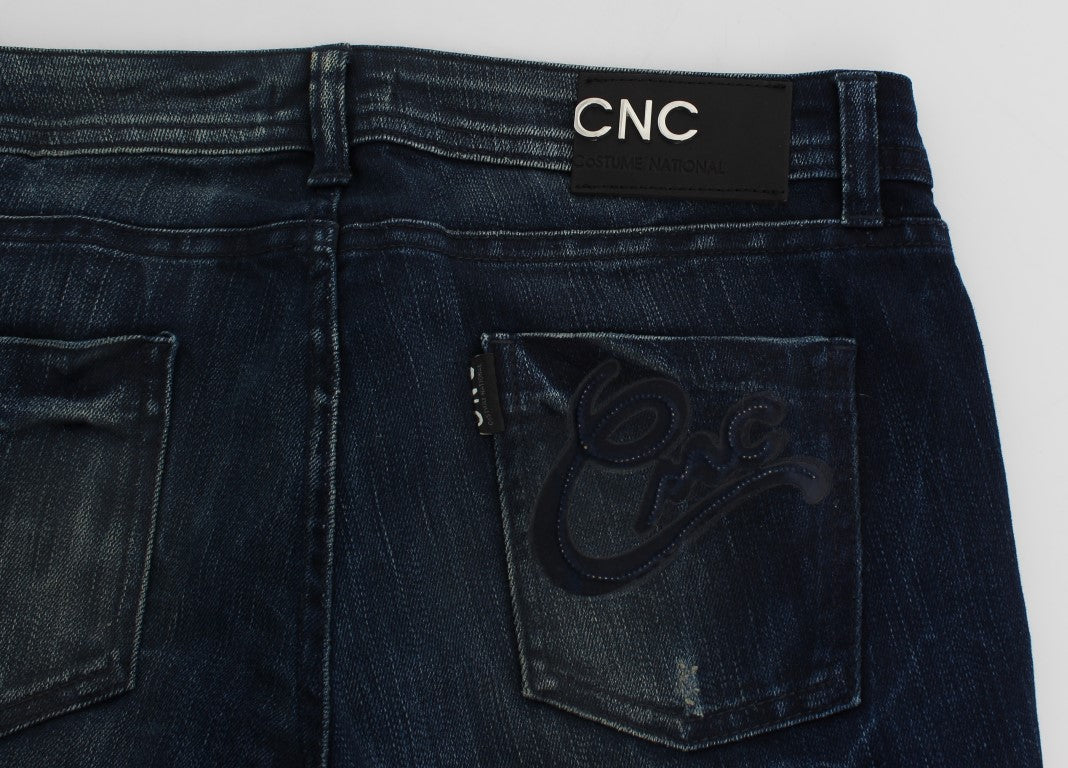 Costume National Blue Wash Cotton Slim Fit Skinny Jeans Costume National