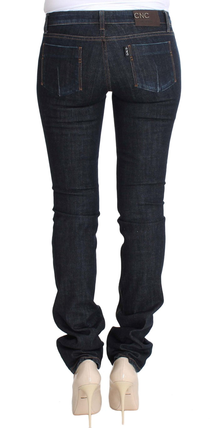 Costume National Blue Cotton Stretch Slim Fit Jeans Costume National