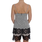 Black silk lace babydoll lingerie top by Dolce & Gabbana featuring delicate lace details and flowing silk fabric.