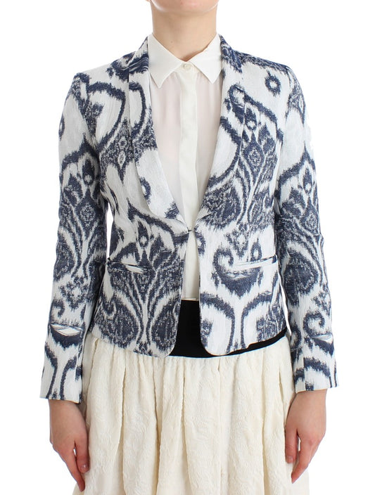 Christian Pellizzari Blue White Blazer Suit Jacket Christian Pellizzari