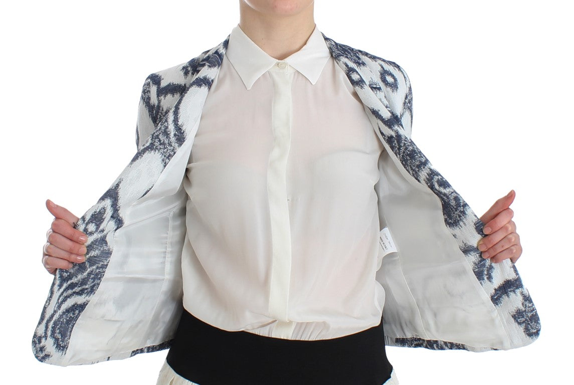 Christian Pellizzari Blue White Blazer Suit Jacket Christian Pellizzari
