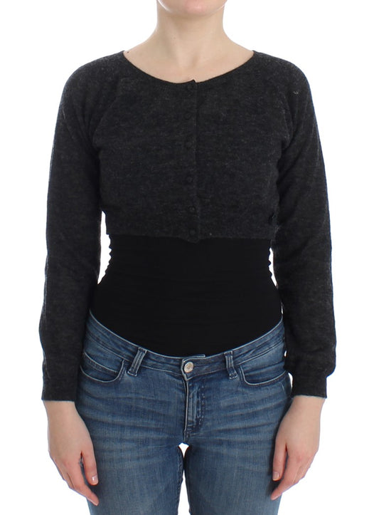 Ermanno Scervino Gray Knit Wool Cardigan Sweater Ermanno Scervino