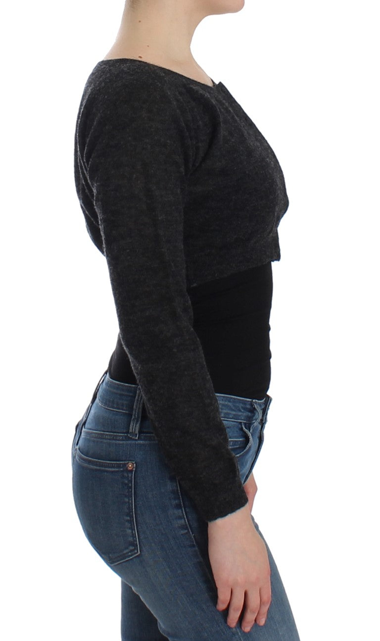 Ermanno Scervino Gray Knit Wool Cardigan Sweater Ermanno Scervino