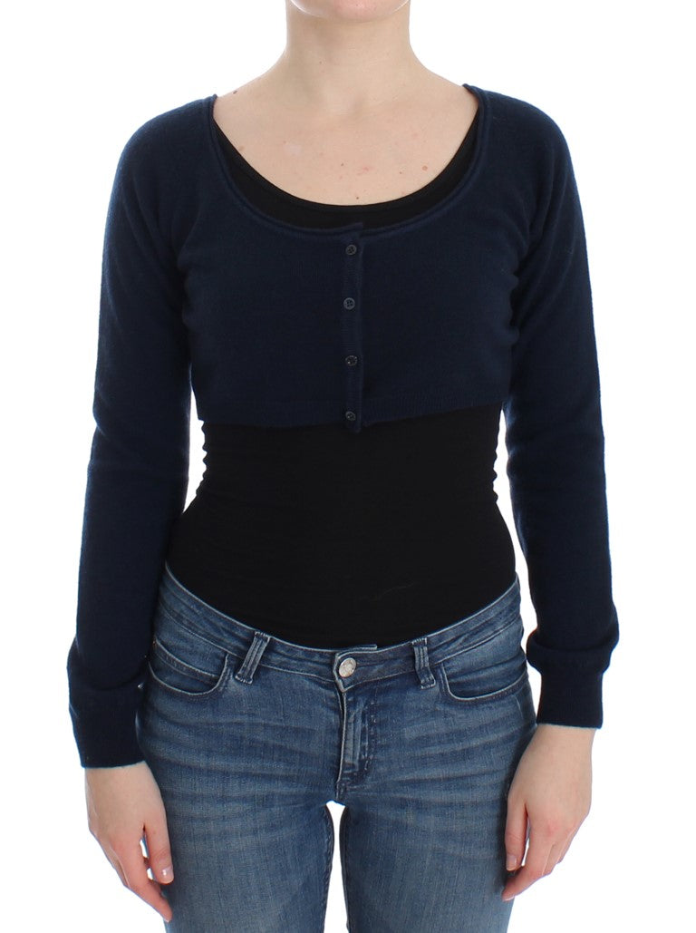 Ermanno Scervino Blue Cashmere Cardigan Sweater Ermanno Scervino