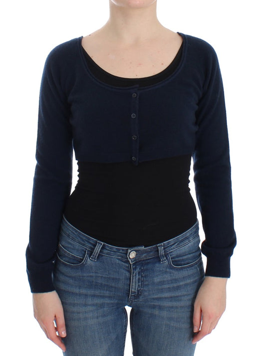 Ermanno Scervino Blue Cashmere Cardigan Sweater Ermanno Scervino