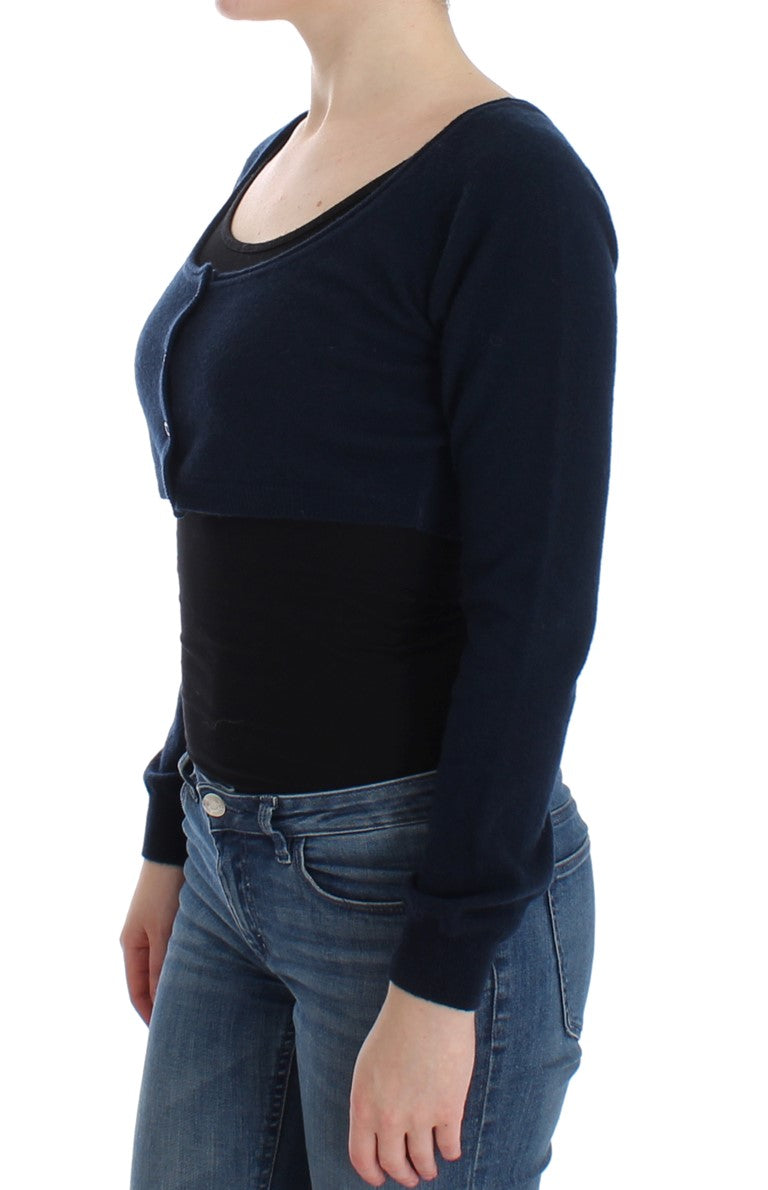 Ermanno Scervino Blue Cashmere Cardigan Sweater Ermanno Scervino