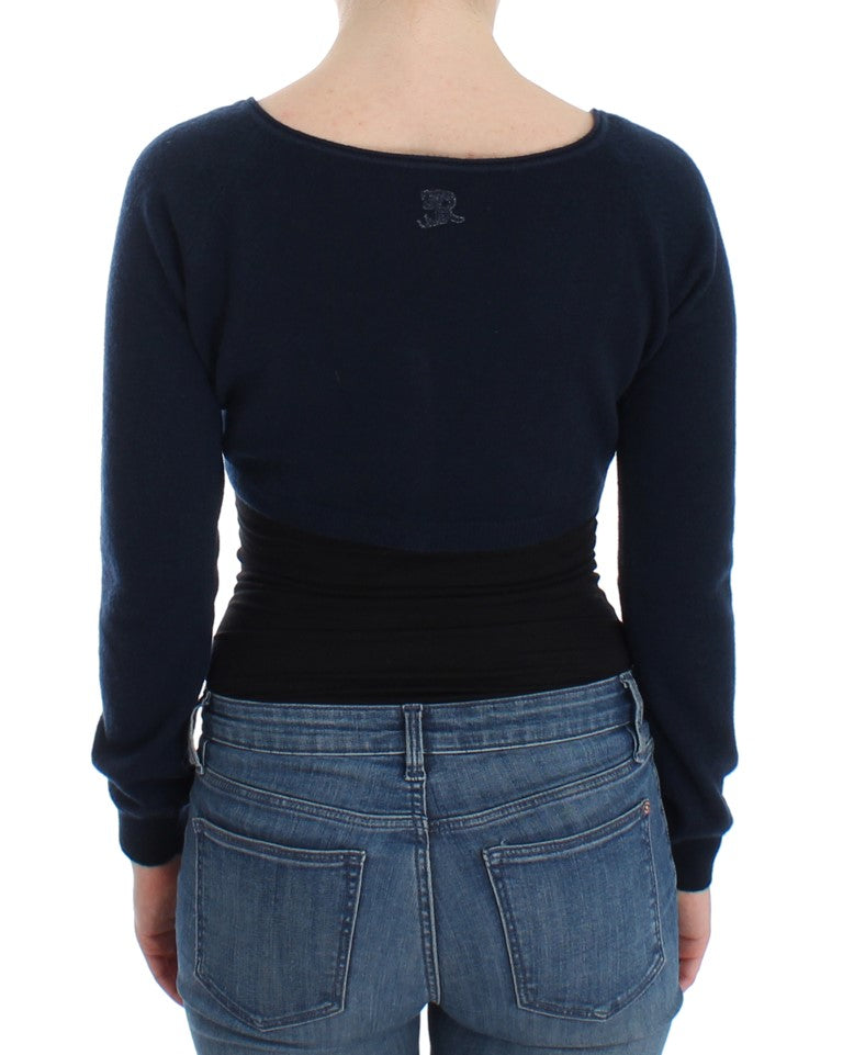 Ermanno Scervino Blue Cashmere Cardigan Sweater Ermanno Scervino