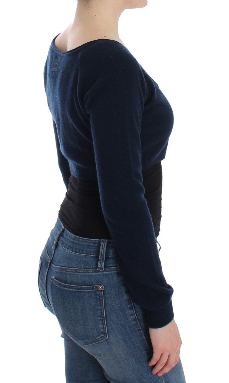 Ermanno Scervino Blue Cashmere Cardigan Sweater Ermanno Scervino