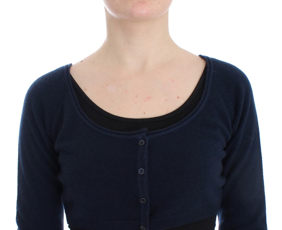 Ermanno Scervino Blue Cashmere Cardigan Sweater Ermanno Scervino