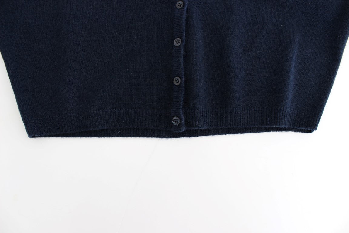 Ermanno Scervino Blue Cashmere Cardigan Sweater Ermanno Scervino