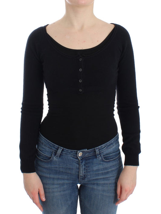 Ermanno Scervino Black Cashmere Cardigan Sweater Ermanno Scervino