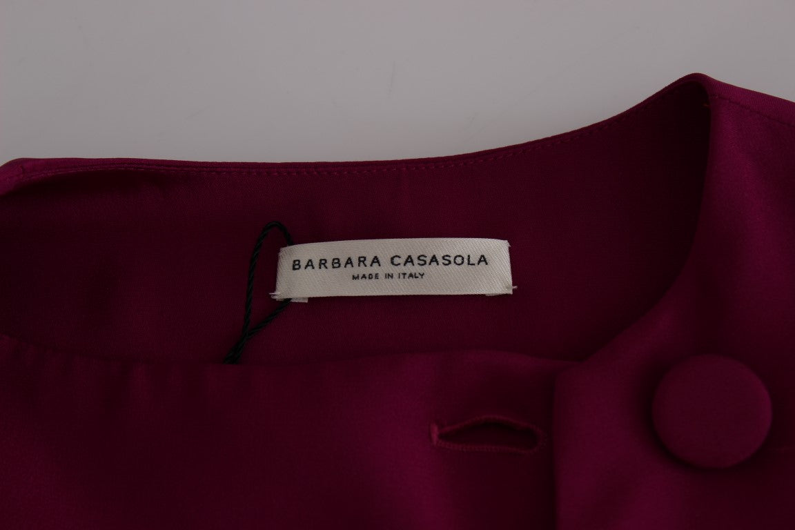 Barbara Casasola Purple Silk Sleeveless Blouse Top Barbara Casasola