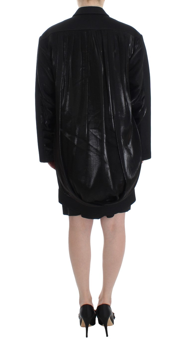 KAALE SUKTAE Black Coat Trench Long Draped Jacket Blazer KAALE SUKTAE