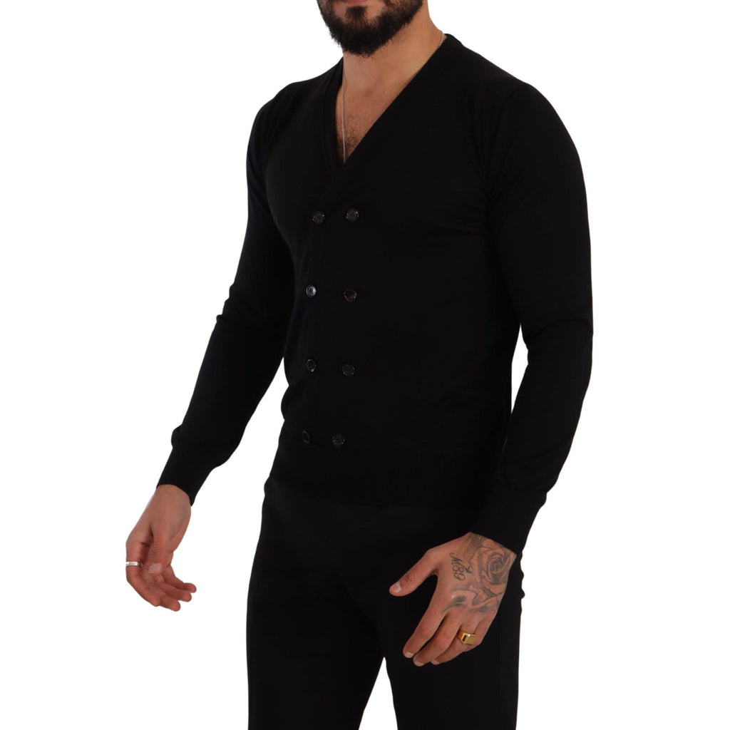Dolce & Gabbana Black Cashmere Button Down Cardigan Sweater