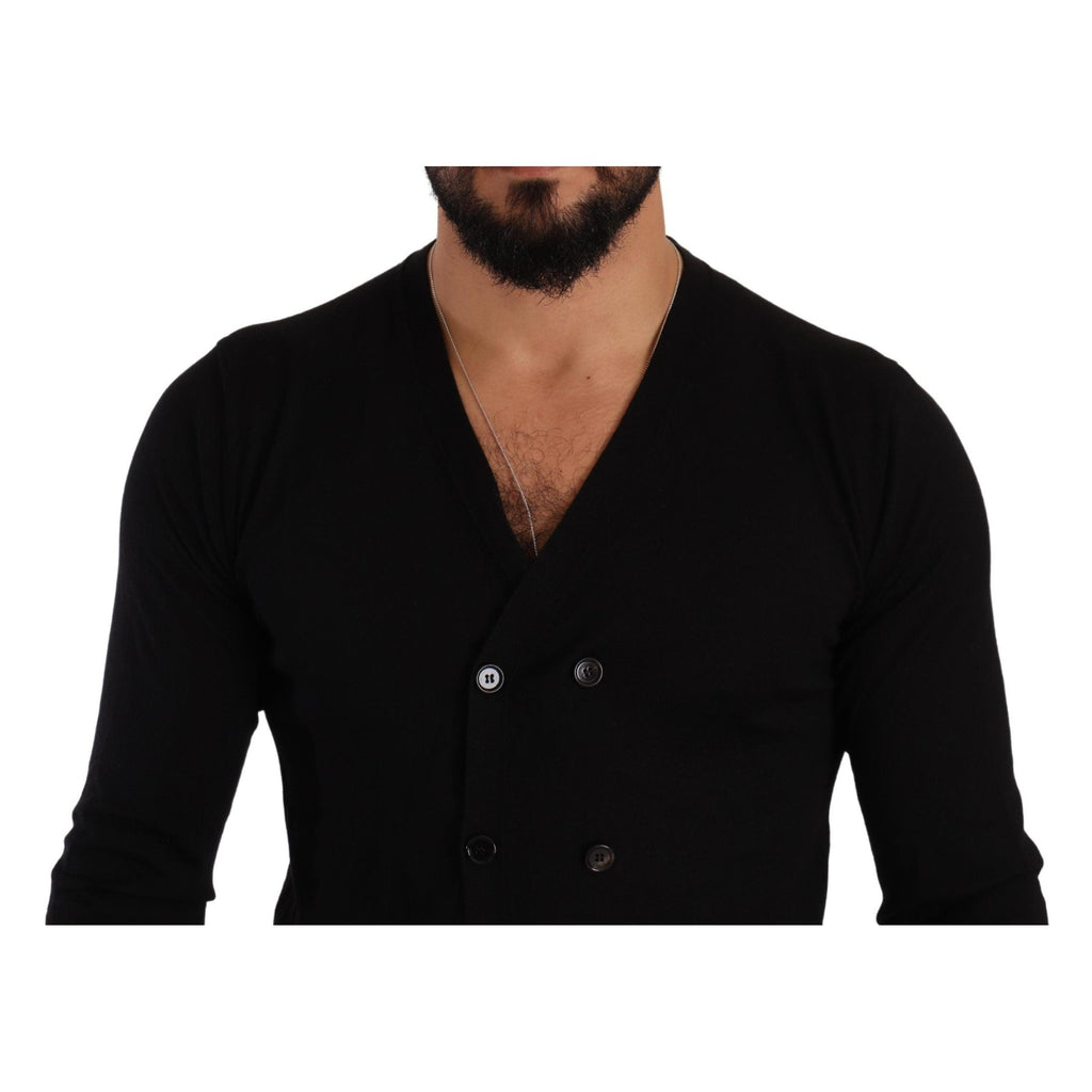 Dolce & Gabbana Black Cashmere Button Down Cardigan Sweater