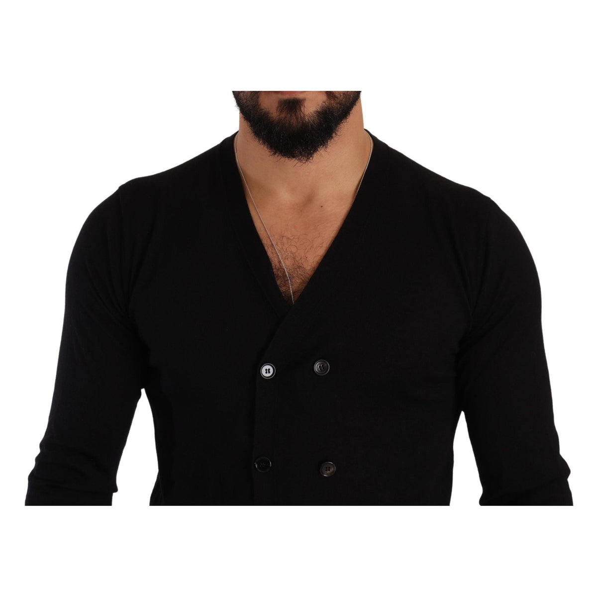 Dolce & Gabbana Black Cashmere Button Down Cardigan Sweater