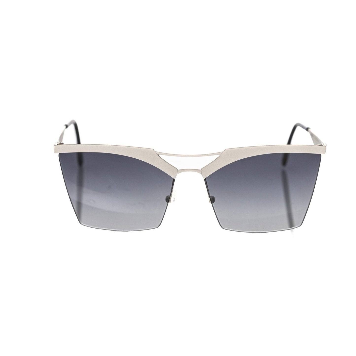 Frankie Morello Silver Metallic Fiber Women Sunglass