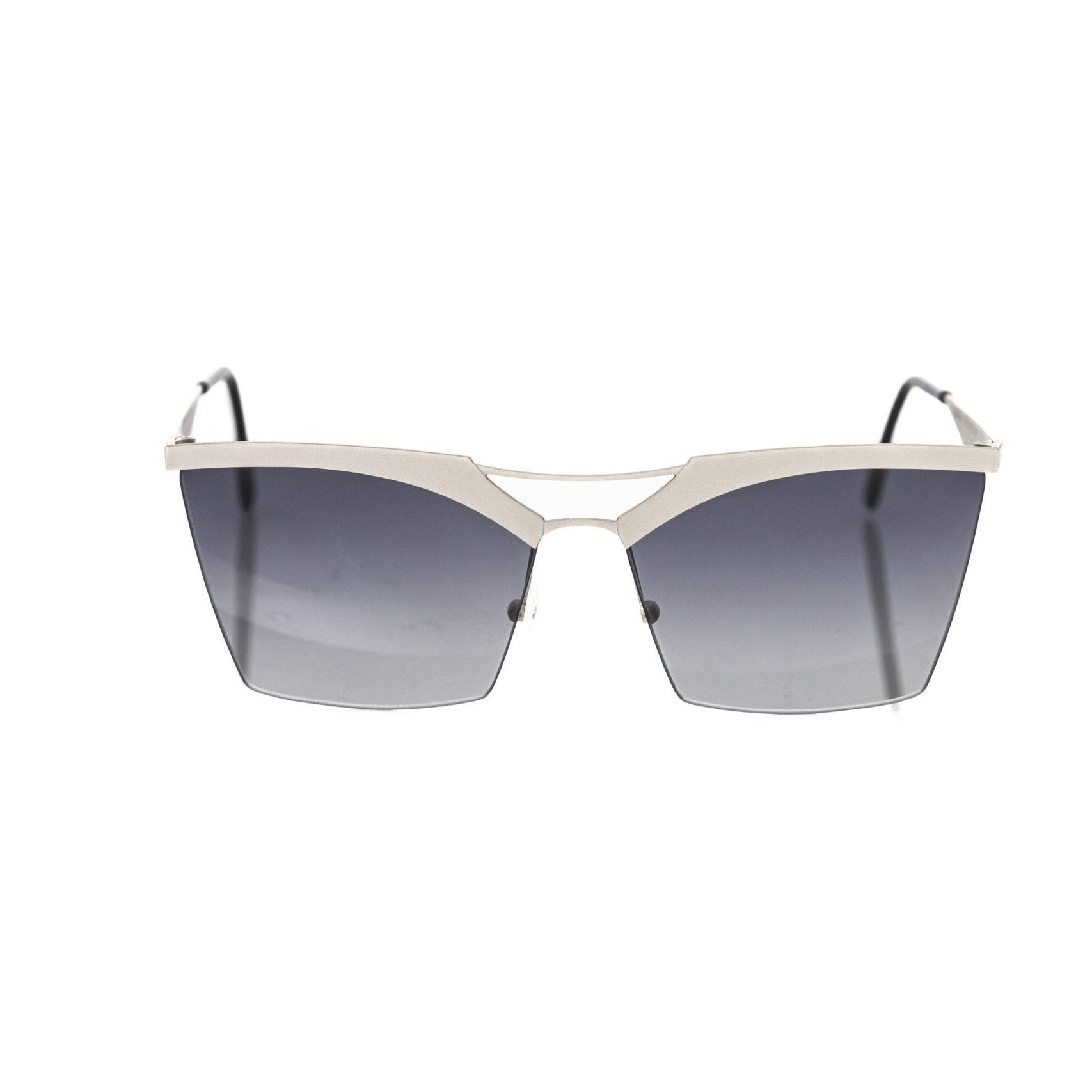 Frankie Morello Silver Metallic Fiber Women Sunglass