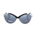 Black metallic Frankie Morello women's sunglasses with sleek frames and dark tinted lenses.