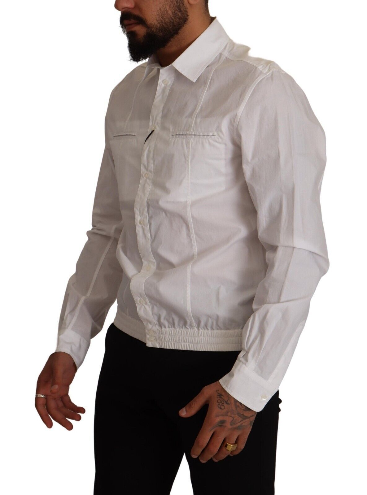 Dolce & Gabbana White Cotton Button Down Men Collared Shirt Dolce & Gabbana