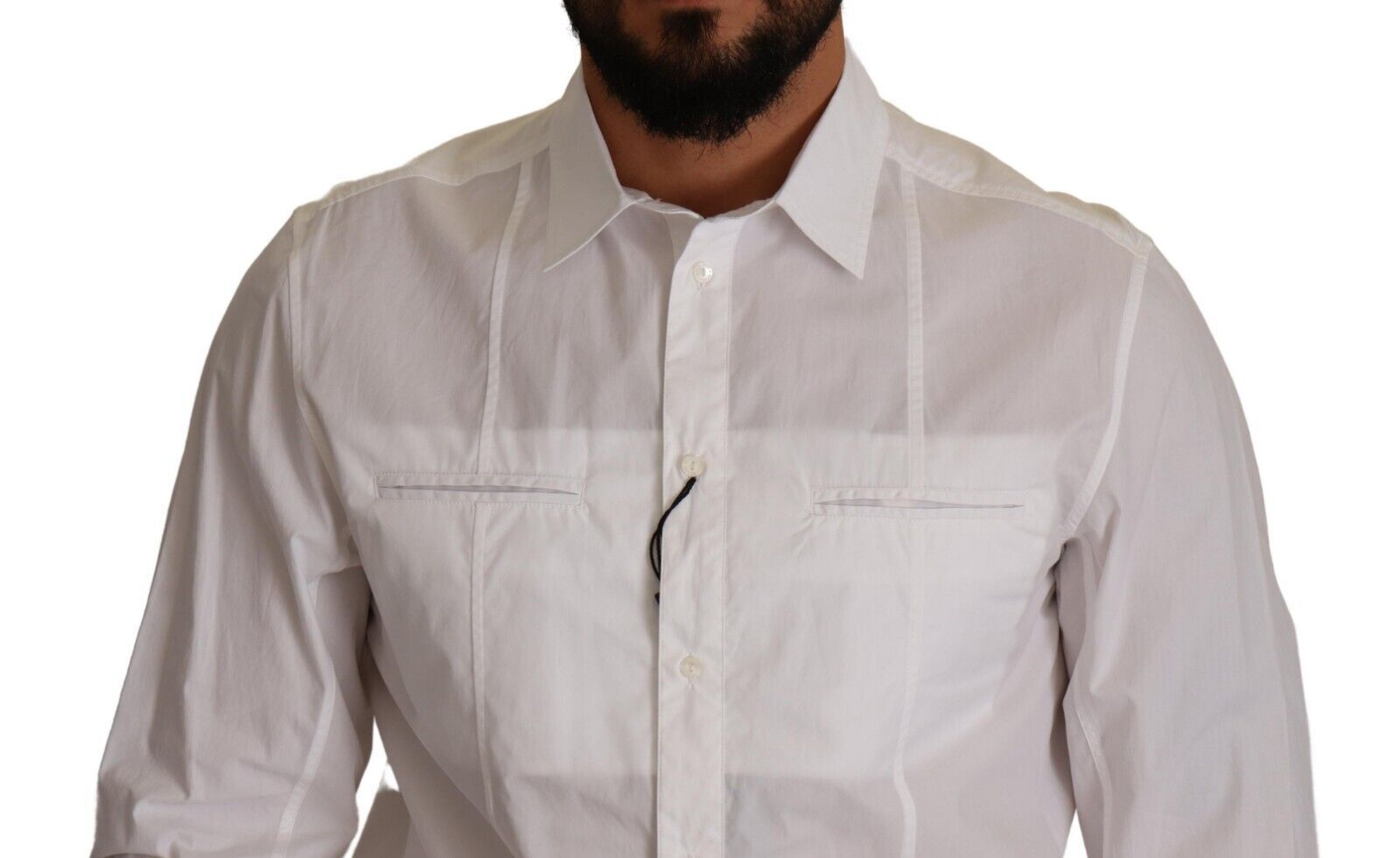 Dolce & Gabbana White Cotton Button Down Men Collared Shirt Dolce & Gabbana
